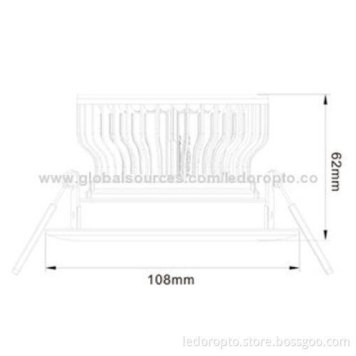 LD 5W LED Ceiling Light with 38 Pieces Aluminum Fins, Bridgelux/Epistar/Epileds Chip